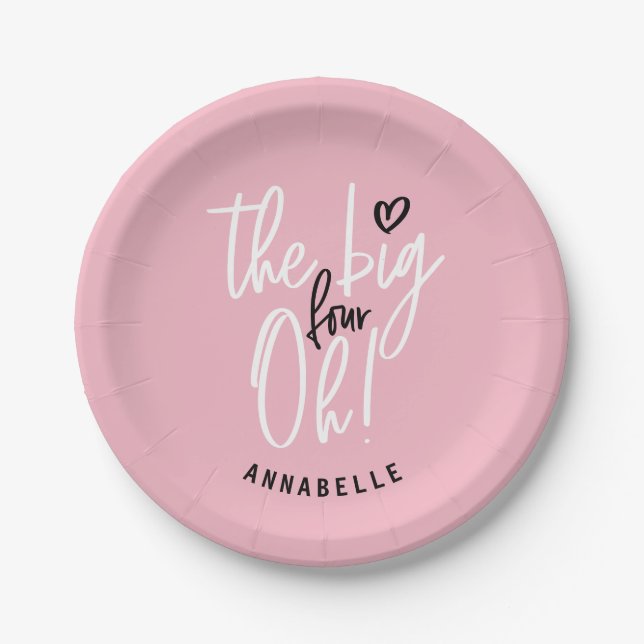 Prato De Papel Os quatro grandes! presente de favor do aniversári (Frente)