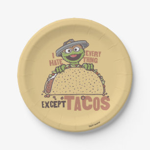 Prato De Papel Oscar Eu Odeio Tudo Exceto Tacos