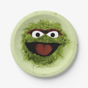 Prato De Papel Oscar, o Grouch Tendência da Aquarela