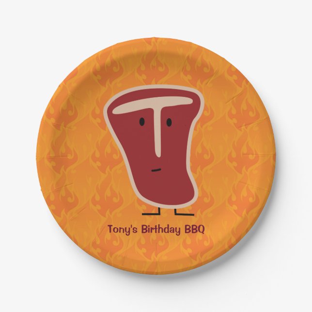 Prato De Papel Osso grelhado proteína da gordura da carne da (Frente)