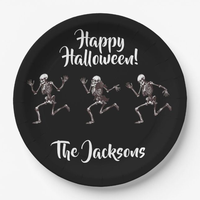 Prato De Papel Ossos dançantes (Frente)