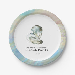 Prato De Papel Ostras duplas do Oyster Pearl Party Branco