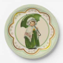 Prato De Papel Ould Irlanda Irish Umbrella Girl