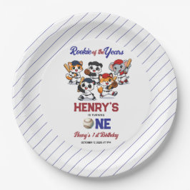 Prato De Papel Our Little Animals Baseball 1st Birthday Party