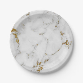 Prato De Papel Ouro Cinza Dourada Carrara Marble Glam Vip