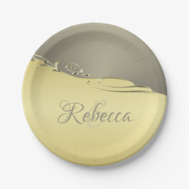 Prato De Papel Ouro de luxo decorativo em ouro e prata