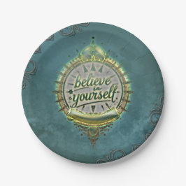 Prato De Papel Ouro Paths Acredite em si mesmo.