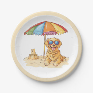 Prato De Papel Ouro Retriever Beach og