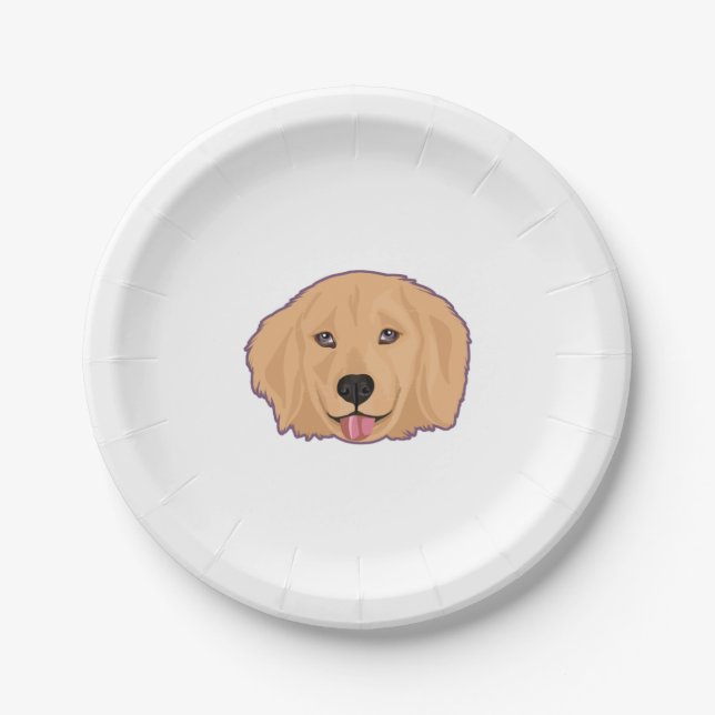 Prato De Papel Ouro Retriever Sticker (Frente)