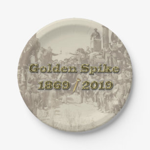 Prato De Papel Ouro Spike Sesquincent Transcontinental Railroad