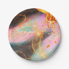 Prato De Papel Ouro Vibrante