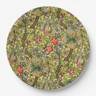 Prato De Papel Ouro William Morris Lily Vintage