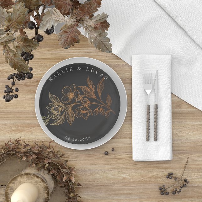 Prato De Papel "Ouros De Amor" | Casamento Negro (Criador carregado)