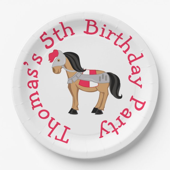 Prato De Papel Ouvir Ye Blonde Cavalo Cavaleiro Justo (Frente)