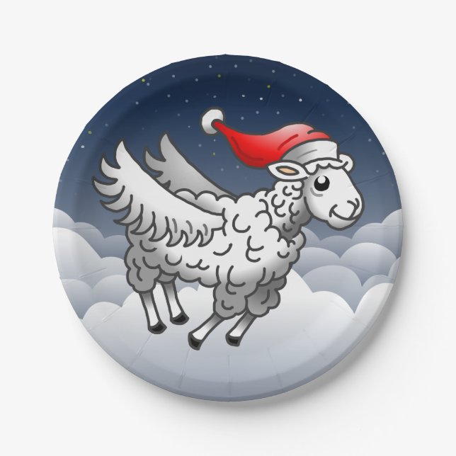 Prato De Papel Ovinos de Natal papais noeis (Frente)