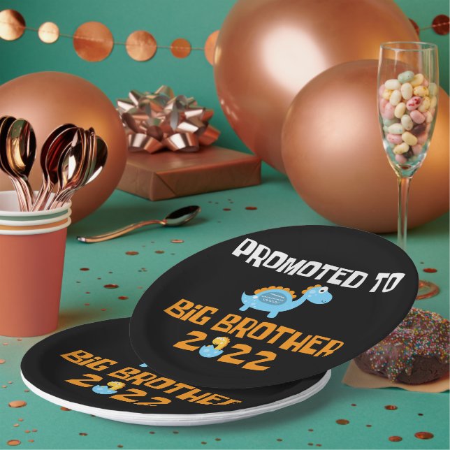 Prato De Papel Ovo De Dinossauro Promovido Ao Irmão Grande (Múltiplo)