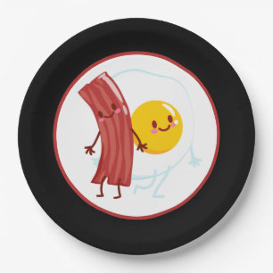 Prato De Papel Ovos de bacon giros Café da manhã