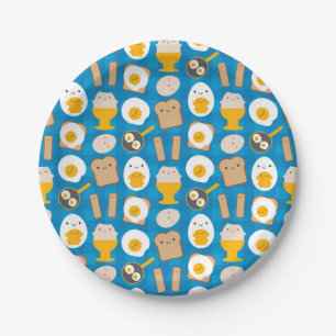 Prato De Papel Ovos de Kawaii para o pequeno almoço