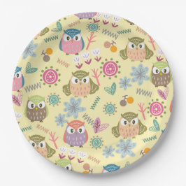 Prato De Papel Owl Cream