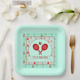 Prato De Papel Padel Paper Plate – Padel Retro Christmas