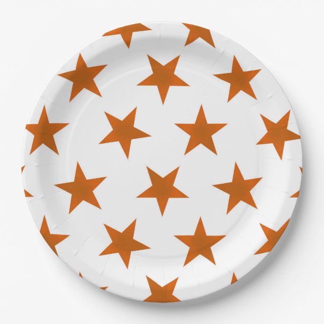 Prato De Papel Padrão 6 de estrelas de ouro (Frente)