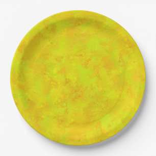 Prato De Papel Padrão Abstrato Laranja Amarelo Verde