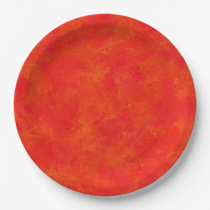 Prato De Papel Padrão Abstrato Laranja Vermelho