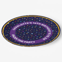 Prato De Papel Padrão Astronômico Astronômico Sem Olhos da Noite