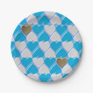 Prato De Papel Padrão bávaro azul e branco.