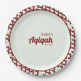 Prato De Papel Padrão branco vermelho SHRIMPLY, Chá de fraldas Aq