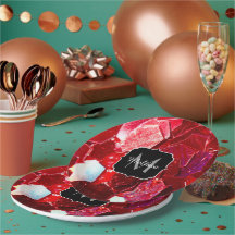 Padrão brilhante abstrato vermelho do mosaico bril