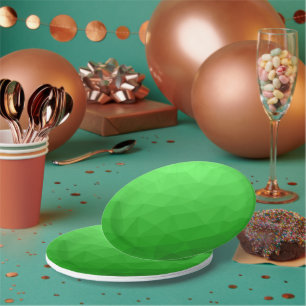 Prato De Papel Padrão brilhante de malha geométrica verde-claro