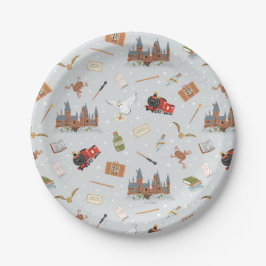 Prato De Papel Padrão Cartoon Hogwarts Harry Potter