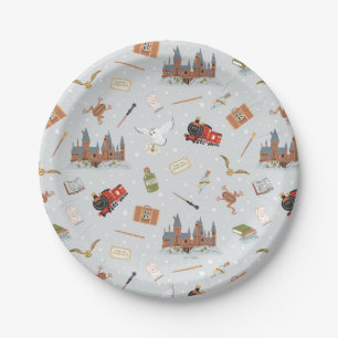 Prato De Papel Padrão Cartoon Hogwarts Harry Potter