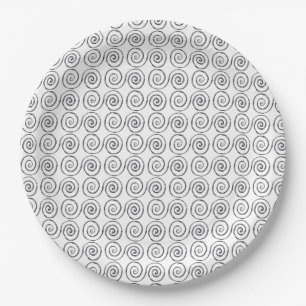 Prato De Papel Padrão Celta de Espiral Dupla