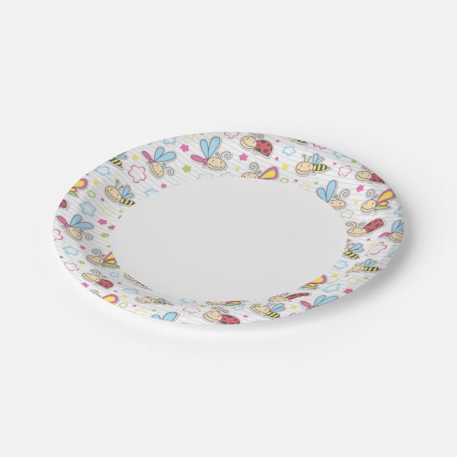 Prato De Papel padrão com insetos (Inclinado)