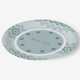 Prato De Papel Padrão com tons de Blues