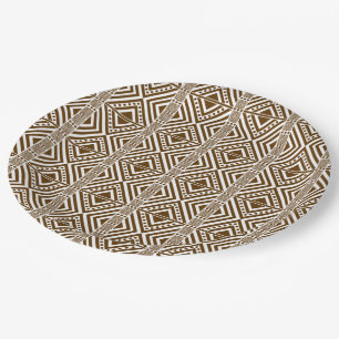 Prato De Papel Padrão contínuo estilo africano. Papel cor marrom