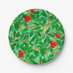 Prato De Papel Padrão da árvore de lichia de William Morris, verd
