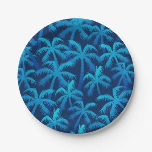 Prato De Papel Padrão da palmeira