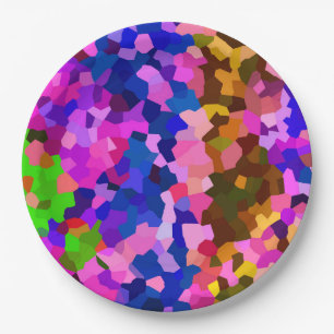 Prato De Papel Padrão de Abstrato Cristal Iridescente