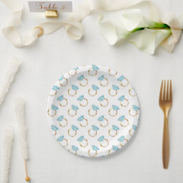 Prato De Papel Padrão de Alianças de Diamante