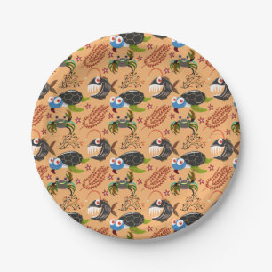 Prato De Papel Padrão de animais aquáticos   vida submarina do 