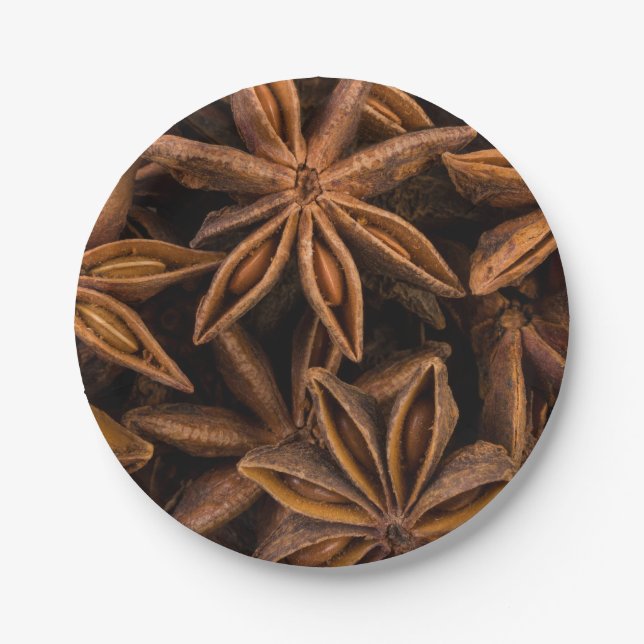 Prato De Papel Padrão de Anise Stars (Frente)
