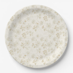 Prato De Papel Padrão de Arte de Linha Botânica Minimalista (2)