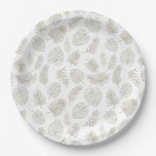Prato De Papel Padrão de Arte de Linha Botânica Minimalista (6)