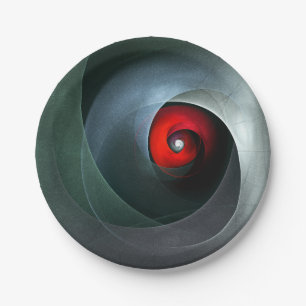 Prato De Papel Padrão de Arte Moderna Abstrato de Roteiro Vermelh