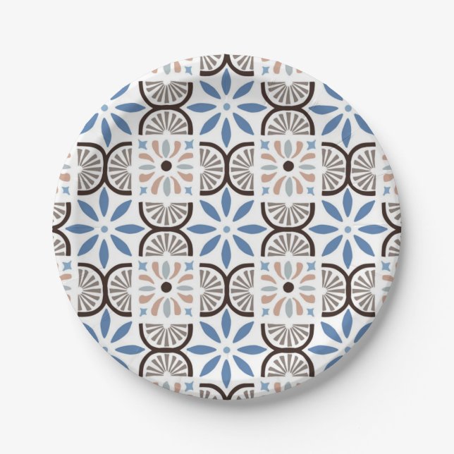 Prato De Papel Padrão de azulejos cerâmicos (Frente)
