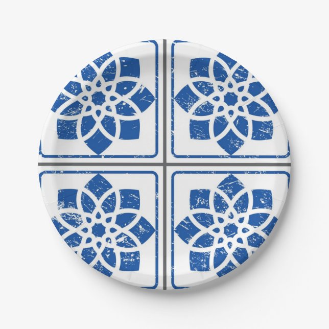 Prato De Papel Padrão de azulejos cerâmicos (Frente)