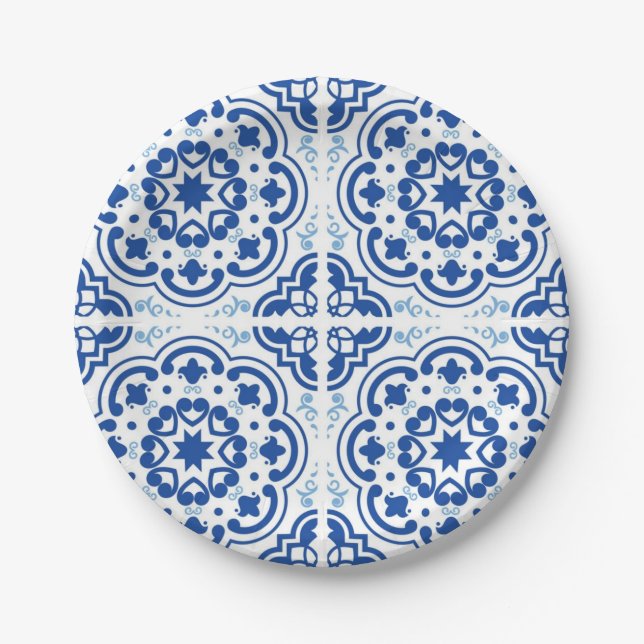 Prato De Papel Padrão de azulejos cerâmicos (Frente)